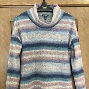 Tribal Women's Multicolor Striped Cowl Neck Sweater